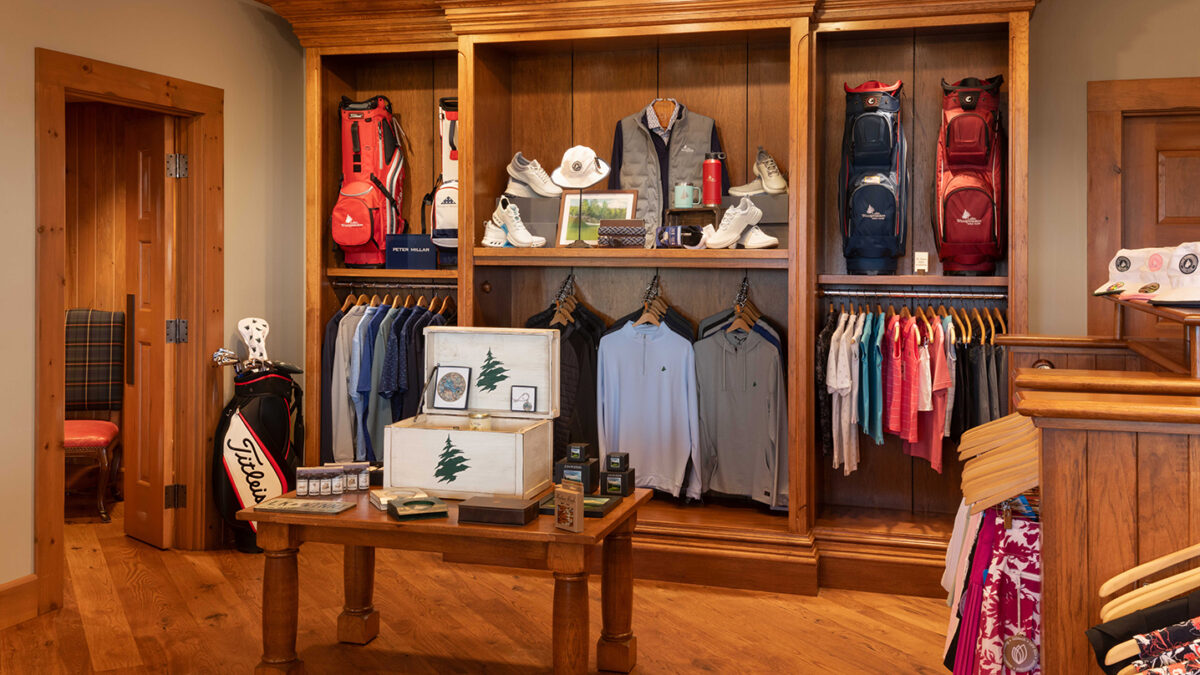 The Pro Shop with logo merchandise at Lake Winnipesaukee Golf Club.