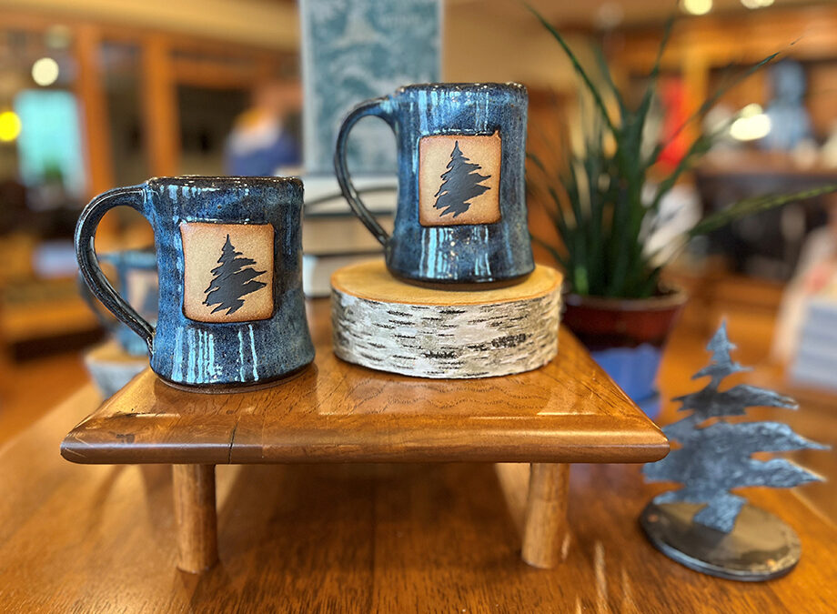 Image of handmade coffee mug with Lake Winnipesaukee Golf Club logo.